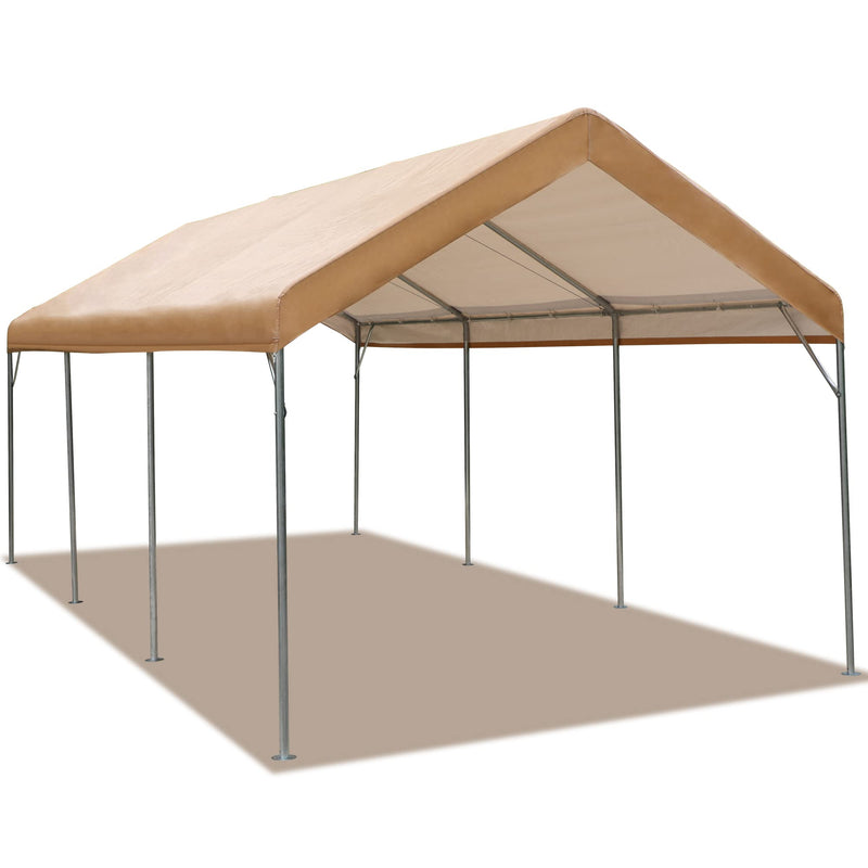 Sophia & William Carport, Heavy Duty 10'x20' Car Canopy Tent,Portable Garage Shelter with 4 Reinforced Steel Cables, Galvanized Steel Frame 150G UV Protective Tarp for Car Boat Truck Party