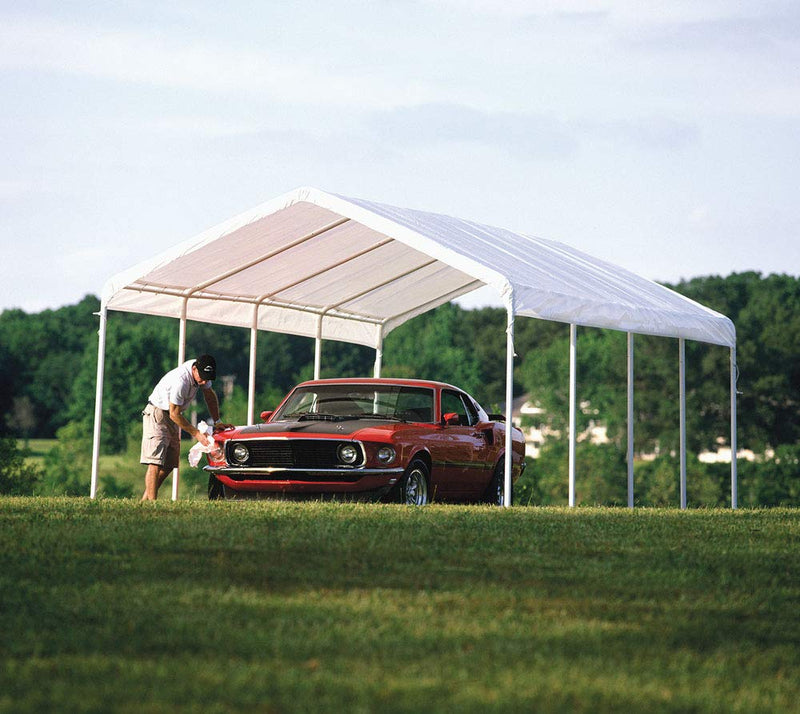ShelterLogic 12' x 26' SuperMax Heavy Duty Steel Frame Quick and Easy Set-Up Canopy, white (25770)