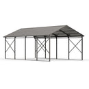 Gotland 12FT x 22FT Heavy Duty Metal Carport, Outdoor Garage Car Shelter with Reinforced Steel Frame, Galvanized Metal Roof, Weather-Resistant Canopy for Cars (Black)