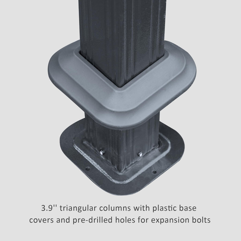 Domi 10x12FT Outdoor Gazebo, Hardtop Gazebo with Galvanized Steel Double Roof, Metal Gazebos with Drainage System Patio Pergola for Patio Deck Backyard,Curtain and Netting,Gray