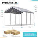 ADVANCE OUTDOOR 10x20 ft Heavy Duty Carport Potable Car Canopy Garage Party Tent Boat Shelter, Adjustable Height from 9.5 ft to 11 ft, Gray