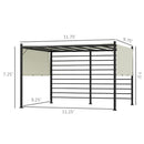 Outsunny 10' x 12' Outdoor Retractable Pergola, Patio Gazebo Canopy Adjustable Sun Shade Shelter for Backyard, Garden Activities, Beige