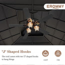 EROMMY 12'x14' Hardtop Gazebo, Double Roof Metal Canopy with Aluminum Frame, Netting and Shaded Curtains Included Permanent Outdoor Pavilion Gazebos for Patio, Backyard, Deck and Lawns