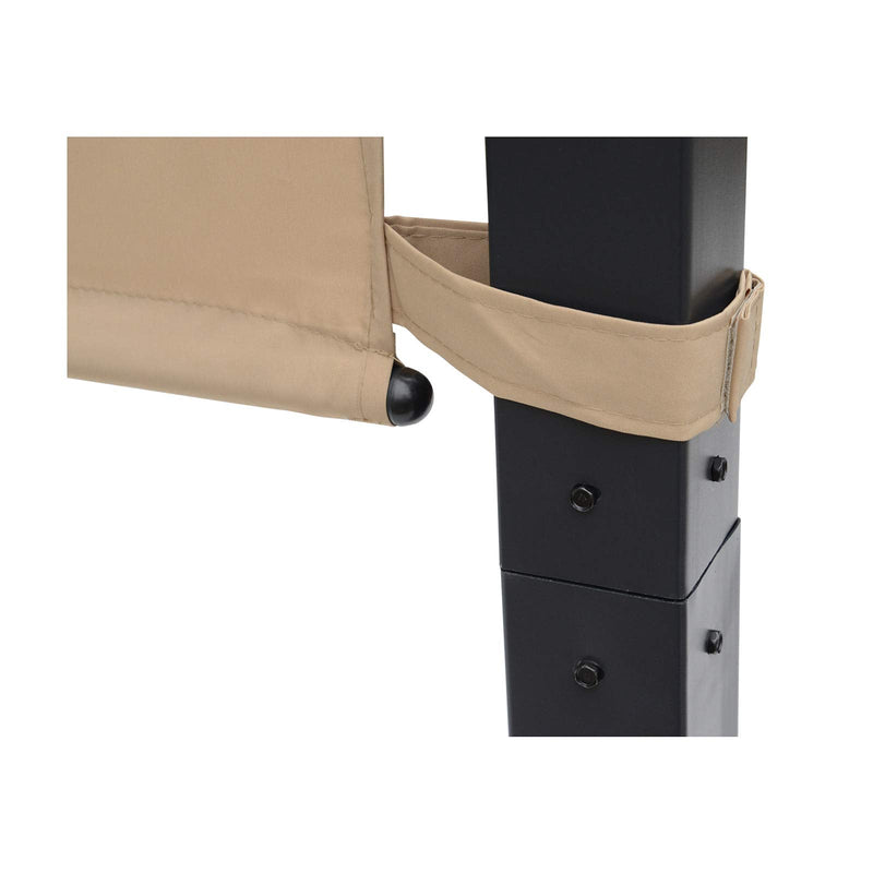 Outsunny 8' x 10' Retractable Pergola Canopy Steel Frame Polyester Fabric Gazebo with Retractable Canopy Shade Awning