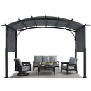 MASTERCANOPY 10x12ft Outdoor Retractable Pergola with Sun Shade Canopy Patio Metal Garden Pergola,Dark Grey