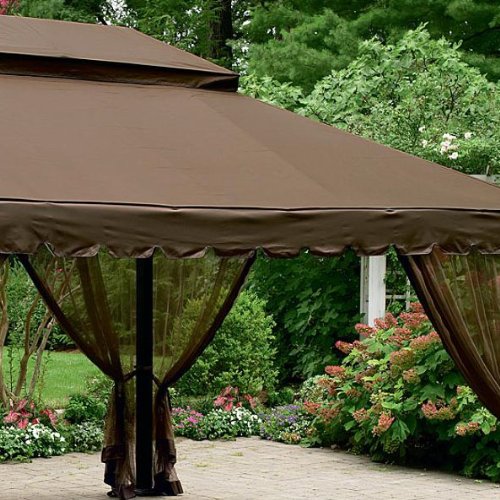 12 x 16 Ft Gazebo Replacement Canopy Top Cover and Netting