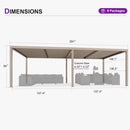 PURPLE LEAF Louvered Pergola 12' × 24' Outdoor Hardtop Gazebo Adjustable Aluminum Sun Shade for Deck Garden Backyard Patio Retractable Roof Canopy
