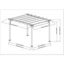 Sunjoy Outdoor Pergola 9 x 12 ft. Patio Black Steel Frame Pergola with Retractable Beige Canopy Shade for Backyard, Garden Activities