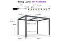 PURPLE LEAF Louvered Pergola 10' x 12' Patio Aluminum Pergola with White Adjustable Rainproof Roof Grey Frame Hardtop Gazebo for Outside Deck Backyard