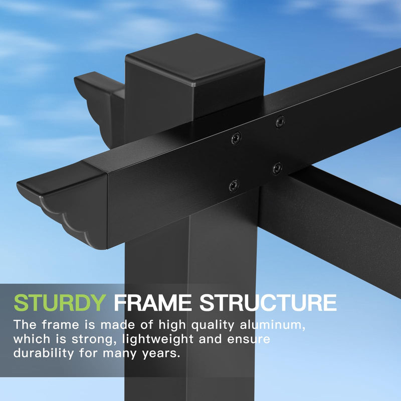 Aoxun 12x14 Outdoor Pergola, Patio Aluminum Pergola with Upgraded Retractable Canopy, Heavy Duty Metal Pergolas and Gazebos with Adjustable Sun Shade Cover for Modern Backyard, Deck, Garden