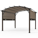 COOS BAY Outdoor Patio Pergola 11.4x11.4 ft with Retractable Textilene Canopy Top, Metal Frame Sun Shade for Backyard, Garden, Porch and Deck, Beige