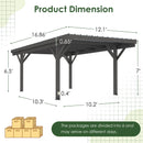U-MAX 17' x 12' Wooden Gazebo, Freestanding Gazebos Pergola on Clearance, Outdoor Patio Wood Heavy Duty Wood Pergola for Backyard Garden