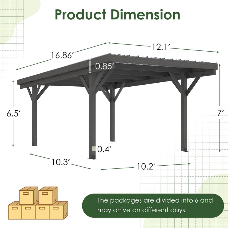 U-MAX 17' x 12' Wooden Gazebo, Freestanding Gazebos Pergola on Clearance, Outdoor Patio Wood Heavy Duty Wood Pergola for Backyard Garden