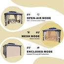 SOLUMIA 10’x12’ Hardtop Gazebo, Double Roof Patio Pergola with Polycarbonate Panels, Aluminum Frame, Outdoor Canopy with Netting for Backyard, Garden, and Deck – Durable & UV-Resistant