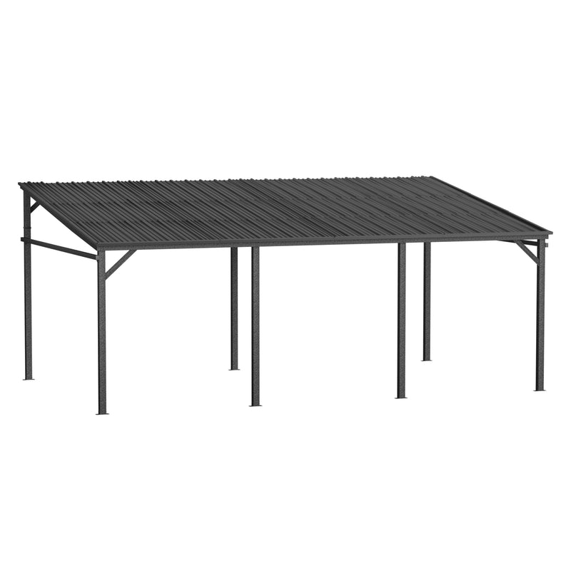 MUPATER 12'x 20' Outdoor Pergola on Clearance with Metal Frame, Lean to Pergola Gazebo, Wall-Mounted Heavy Duty Awnings for Patio, Deck, Porch and Backyard