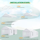 COBIZI Carport Canopy 12x20 Heavy Duty Portable Garage with Removable Sidewalls & Doors, Galvanized Frame Car Port Canopy Tent with Built-in Sandbags & All-Season Tarp for Car Boat Truck, White