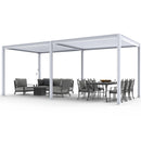 MASTERCANOPY 12’ X 20’ Louvered Pergola Outdoor Aluminum Patio Pergola with Adjustable Roof for Deck Backyard Garden (White)