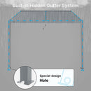 PATISOL Louvered Pergola Against The Wall Outdoor Patio 13'x10' Full Aluminum Pergola Wall Mounted Attached Adjustable Roof Hardtop Rainproof Gazebo for Deck Garden Yard Beach (Grey)