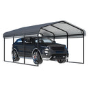 EBE 10 x 15 FT Metal Carport, Heavy Duty Carports with Galvanized Steel Roof, Outdoor Carport Canopy Garage Shelter Shade for Car, SUV, Truck, Boats and Tractors
