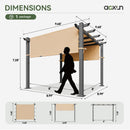 Aoxun 10'x10' Outdoor Pergola, Heavy-Duty Aluminum Pergola Patio, Modern Pergola with Retractable Sun Shade Canopy for Garden, Deck and Backyard