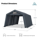 MFSTUDIO Outdoor Carport 13x22 ft, Portable Storage Sheds Shelter Garages Heavy Duty Canopy with Rolled up Zipper Doors, Outside Utility Shed Garage Tent for Boat,Patio Furniture and Tools