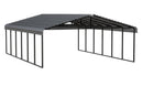 Arrow Carports Galvanized Steel Carport, Double Car Metal Carport Kit, 20' x 29' x 9', Charcoal