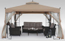MASTERCANOPY 10x10 Patio Gazebo with Netting Screen Walls for Lawn, Garden, Backyard and Deck Beige