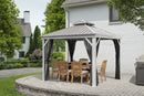 Sojag Outdoor 10' x 10' Monaco Hardtop Double Roof Gazebo Outdoor Sun Shelter, Champagne
