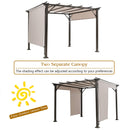 Tangkula 10 X 10FT Outdoor Pergola, Patio Furniture Shade Structure, Outdoor Steel Pergola Gazebo with Retractable Canopy Shades, Rustproof Metal Pergola for Patio, Backyard, Garden (Beige)