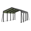 12x20 FT Metal Carport, Heavy Duty Car Port Canopy with Galvanized Steel Roof & Frame, Large Metal Carport Kit, Outdoor Car Garage, Steel Car Shelter for Car, Boat, Truck, Dark Gray