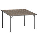 EBE 12' x 10' Wall Mounted Gazebo on Clearance, Lean to Gazebo Pergola with Sloped Roof, for Patio, Porch, Deck
