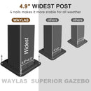 WELYAS Aluminum Hardtop Gazebo 10' X 12' Heavy Duty All Weather Black Gazebos with Galvanized Steel Double Metal Roof for Garden Patio Deck Backyard, Curtains and Netting Included