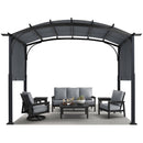 MASTERCANOPY 10x10ft Outdoor Retractable Pergola with Sun Shade Canopy Patio Metal Garden Pergola,Dark Grey