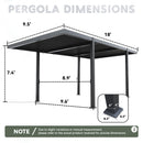 MELLCOM Louvered Pergola 10x18, Modern Aluminum Pergola with Adjustable Roof, Outdoor Shade Structure with Integrated Drainage System, Hardtop Gazebo Carport for Patio