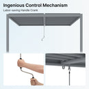 PATISOL Louvered Pergola Against The Wall Outdoor Patio 13'x10' Full Aluminum Pergola Wall Mounted Attached Adjustable Roof Hardtop Rainproof Gazebo for Deck Garden Yard Beach (Grey)