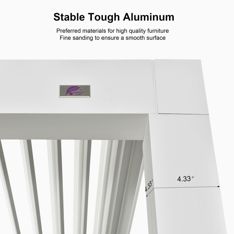 PURPLE LEAF Outdoor Louvered Pergola 12' x 20' White Aluminum Gazebo Pergola with 4 Independently Adjustable Rainproof Hardtop for Patio Garden Yard