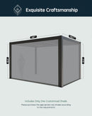 Yoolax Motorized Customized Shade 10Ft for Louvered Pergola, Sun Screen with Remote Control