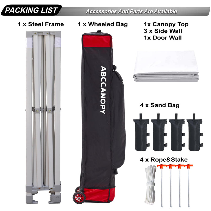 ABCCANOPY Outdoor Winter Gazebo 10x15, Premium Instant Pop Up Canopy Tent with Elegant Church Window,Snow and Rain Protection, Bonus Wheeled Bag,White