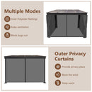 10'x10' Lean to Gazebo, Wall Mounted Gazebo with Aluminum Frame, Curtains and Netting for Patio,Decks, Garden and Lawn