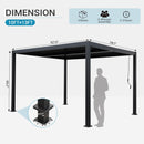 LVUYOYO Outdoor Louvered Pergola 10' x 13', Aluminum Patio Pergola with Adjustable Roof, Sun Shade Shelter Metal Gazebo for Backyard, Garden, Deck(Black)