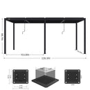 PATISOL Louvered Pergola 19'x10' Full Aluminum Patio Outdoor with Adjustable Roof Rainproof Sun Shade Easy Installation Hardtop Gazebo for Deck Garden Yard Beach (Dark Grey)