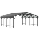 JAMFLY 20X20 FT Carport, Heavy Duty Carport Canopy with Galvanized Steel Roof and Frame, Metal Carport Upgraded Extra Large Garage for Pickup, Boat, Car and Tractors