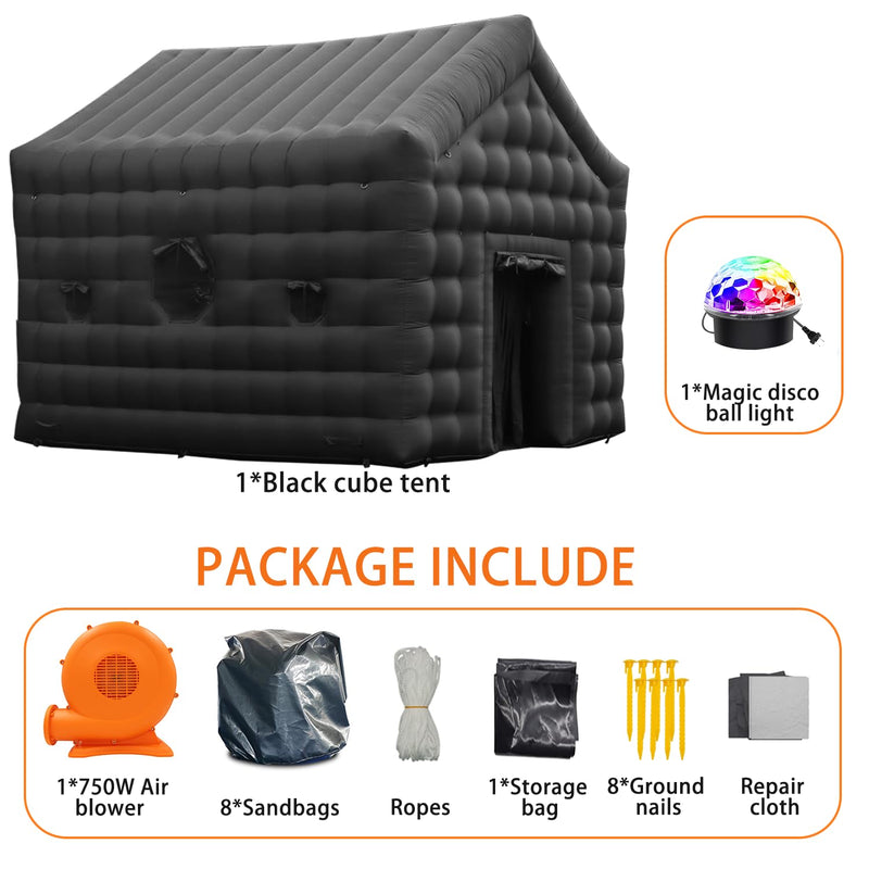 SAYOK Inflatable Nightclub 18x15x15 Ft, Inflatable Party Tent with Disco Ball Light, Inflatable Night Club Tent for Adults Wedding Birthday Backyard Party Business