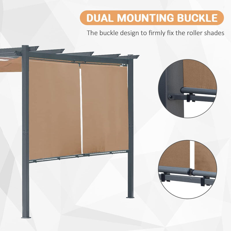 Masyardi 12 x 12 Ft Outdoor Aluminum Pergola, Retractable Canopy & 2 Sides Shades for Patio Backyard Garden Deck