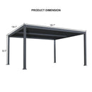 PURPLE LEAF Louvered Pergola 13' x 15' Large Patio Aluminum Pergola Modern Outdoor with Adjustable Roof for Deck Garden Yard Hardtop Gazebo