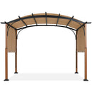 MASTERCANOPY 10' X 12' Outdoor Retractable Pergola with Sun Shade Canopy Patio Metal Garden Pergola,Beige