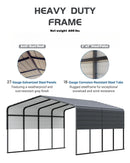 Metal Carport, Carport with Reinforced Base and Galvanized Steel Roof, Heavy Duty Garage Car Shelter Shade, Outdoor Car Port Canopy for SUV, Truck, Boats, 13x21 FT