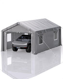 Hipicute 10 x 20 x 10 Ft Heavy Duty Carport with 180G Side Walls, Front and Rear Doors, Portable Garage for Trucks, Boats, and SUVs - Gray
