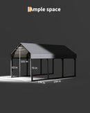 12 x 13 FT Metal Carport, Heavy Duty Carports Reinforced Frame and Steel Roof, All-Weather Shelter Canopy for Pickups, Boats, Cars, and Tractors