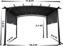 PERFECT GARDEN 12' L x 9' W Outdoor Patio Retractable Canopy Metal Pergola with Adjustable Shade, Metal pergola for Backyards, Gardens, Patios(Grey)
